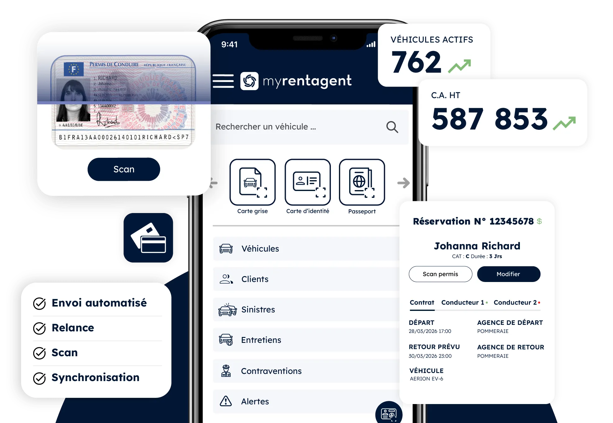 Myrentagent - IA de gestion de flotte : documents scannés, fiches remplies, clés remises deux fois plus vite.